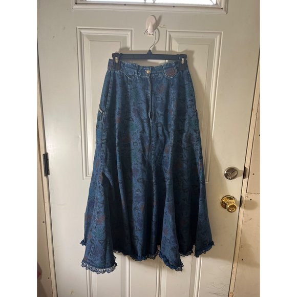 Vintage denim full skirt size 9/10 - Picture 2 of 5